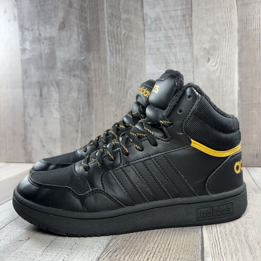 Adidas Hoop 3.0 Mid Kids Boys' Size 5.5 Basketball Shoes Athletic Sneakers Black